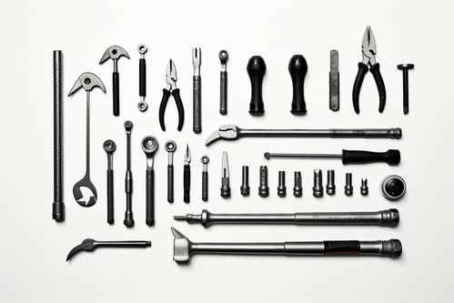 道具陈列五金工具零件材料物品摆放摄影图 摄影